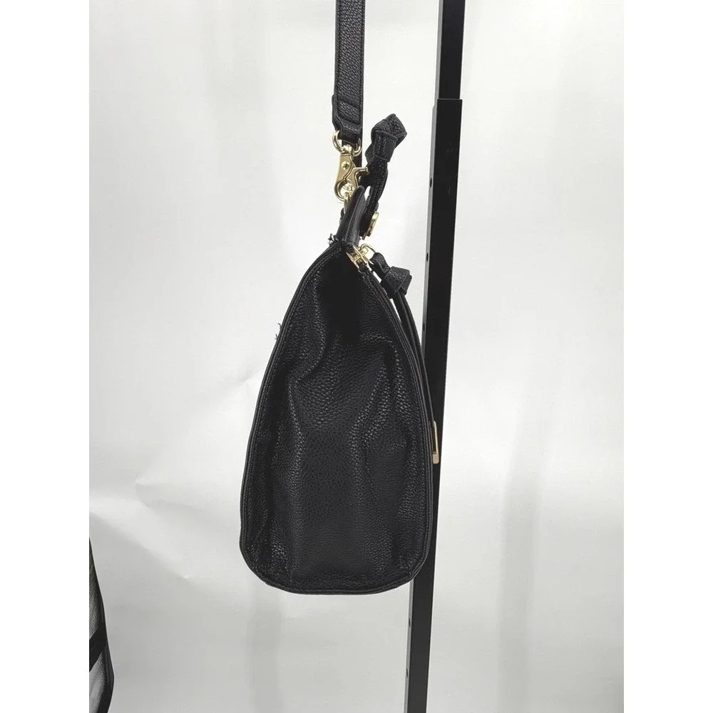 Foley Corinna Black Structured Satchel Convertible Crossbody Work Bag Zip Top